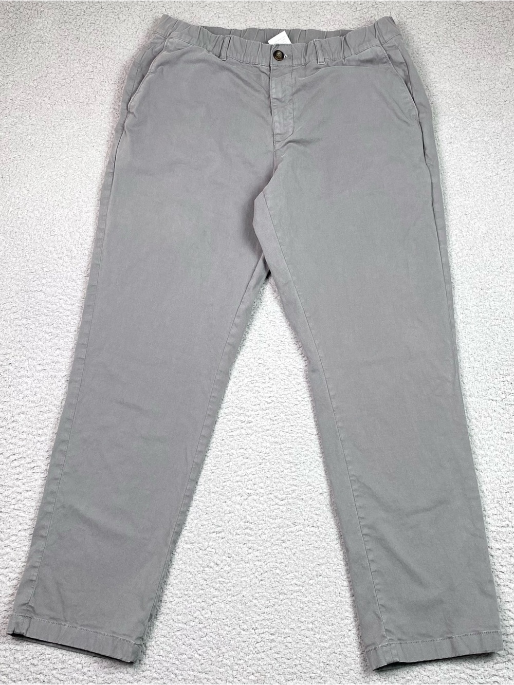 Bearbottom Chino Pants Men's Size L Gray Elastic Waist Cotton Stretch Large